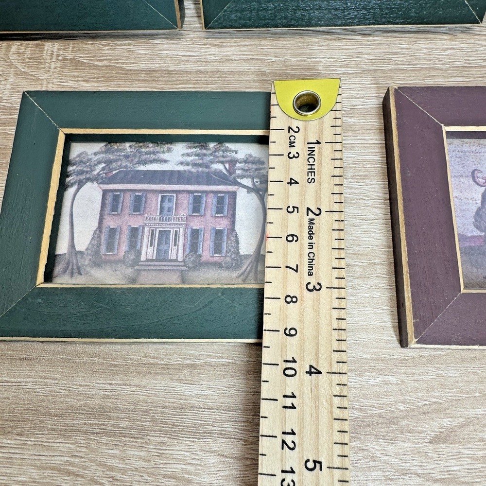 Greenacres Homespun Country Mini Framed Prints Lot 5 Fruit Colonial Houses - Picture 5 of 6
